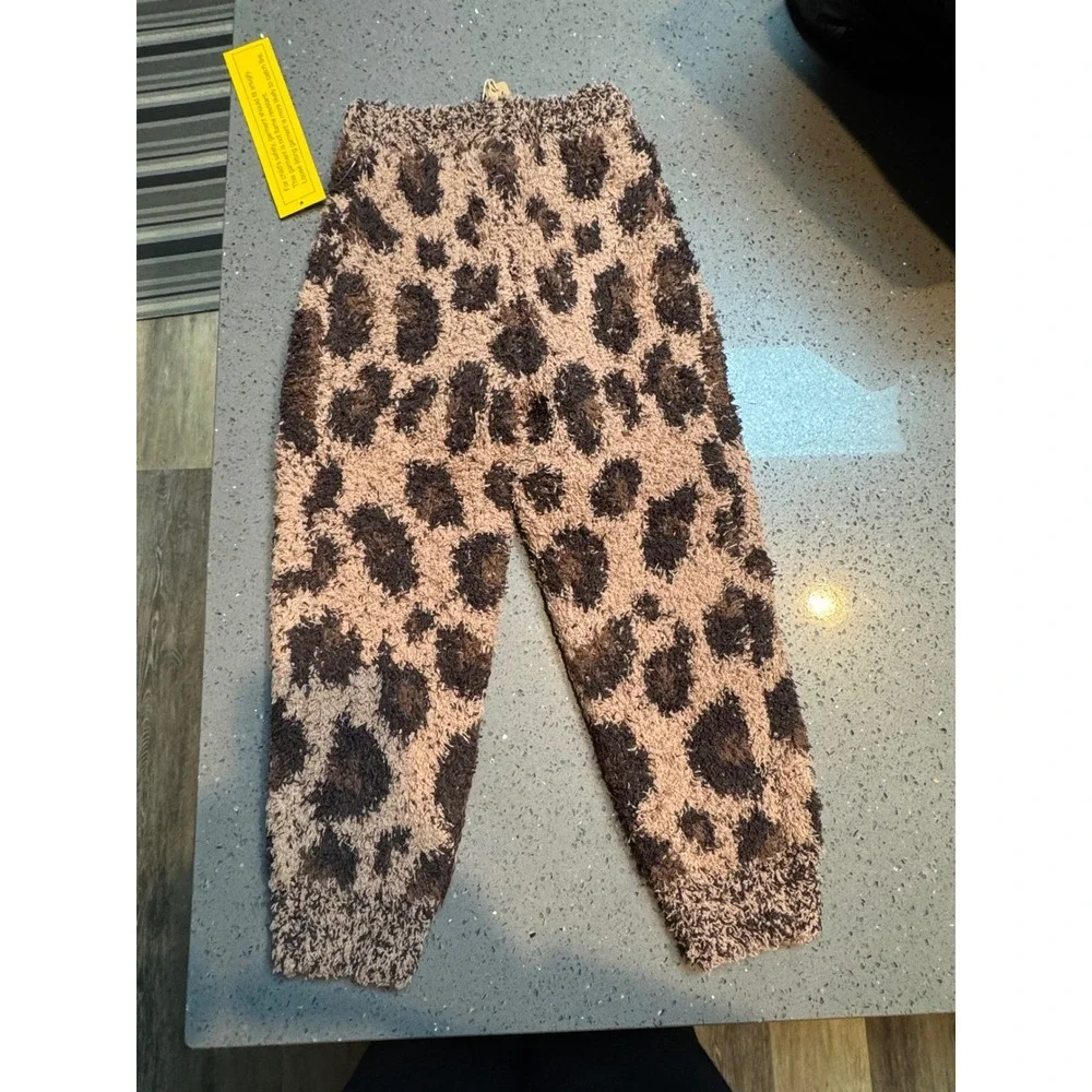 SKIMS Kids Cozy Fair Isle Leopard Print‎ Pajama Jogger Bottoms Size 2T 3T